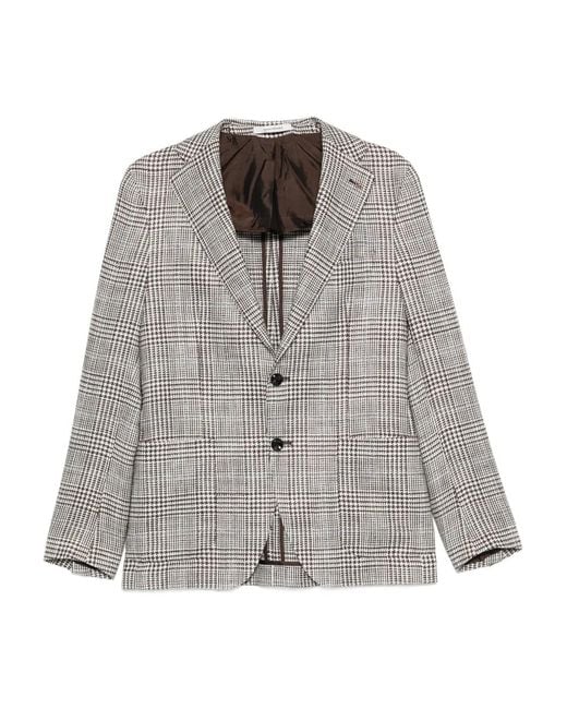 Tagliatore Gray Checked-Pattern Blazer for men