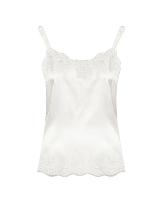 Dolce & Gabbana White Laced Pyjama Top