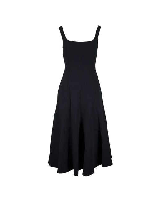 Vince Black Square-Neck Panelled Midi Dress