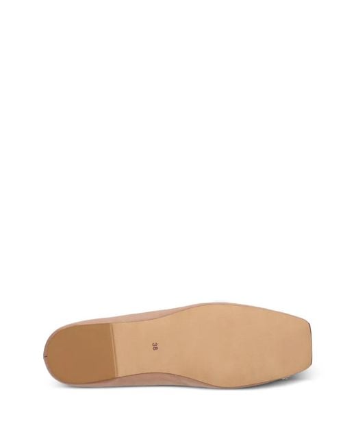 Jeffrey Campbell Natural Ornate Crystal-Embellished Square-Toe Ballet Flats