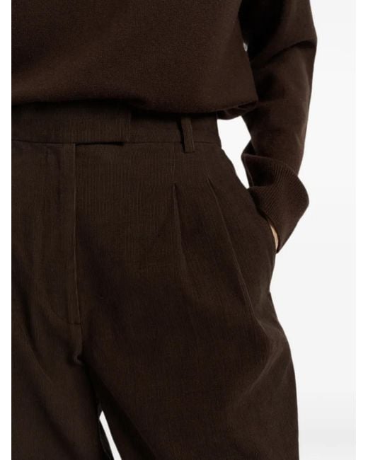 Chinti & Parker White Pleated Corduroy Trousers