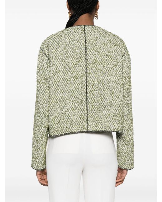 Philosophy Di Lorenzo Serafini Green Bouclé Buttoned Jacket