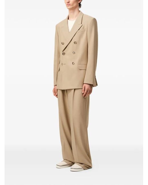 AMI Natural Double-Breasted Wool Jacket for men