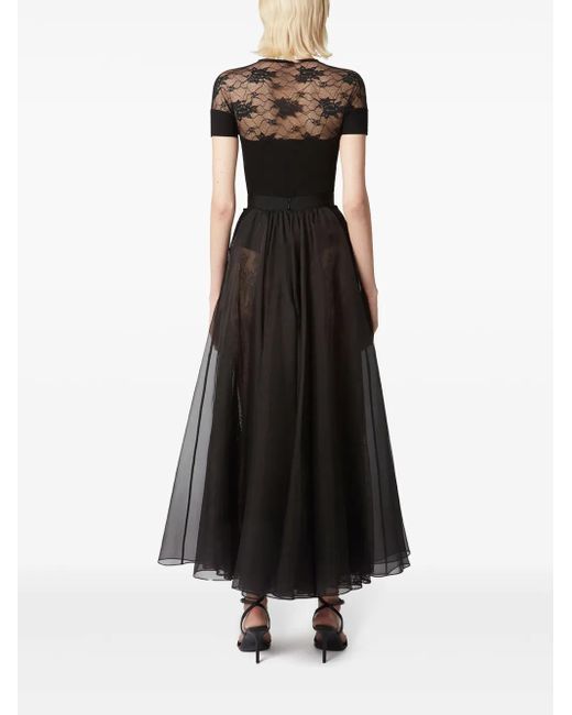 Nina Ricci Black Organza Maxi Skirt