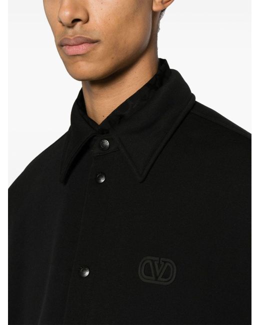 Valentino Garavani Gefütterte Jersey-Hemdjacke in Black für Herren