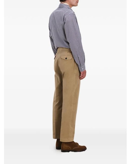 Fortela Natural Oklahoma Front-Pleated Waist-Adjuster Trousers for men