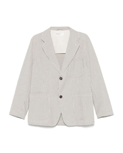 Universal Works White Striped Blazer for men