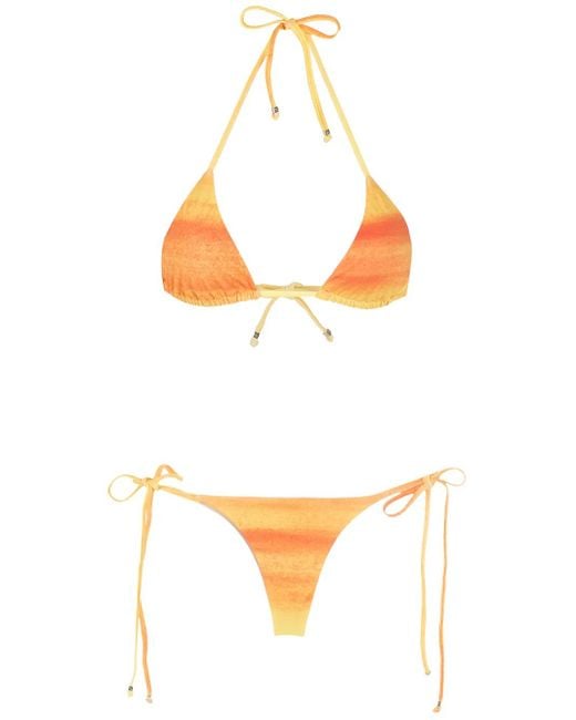 Amir Slama Orange Gradient-Effect Bikini Set