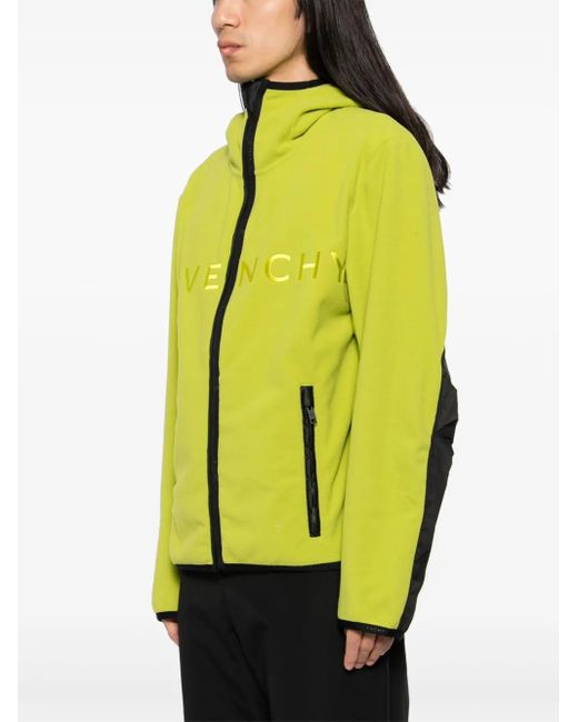 Givenchy Yellow Hooded Fleece Jacket for men