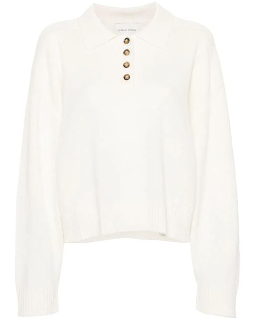Loulou de Saison White Homere Polo Sweater