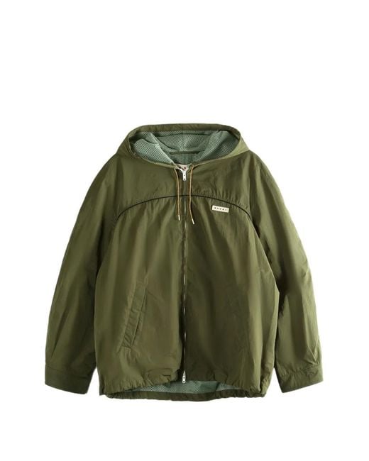 Marni メンズ グリーン ジップアップ フーデッドジャケットの通販はau