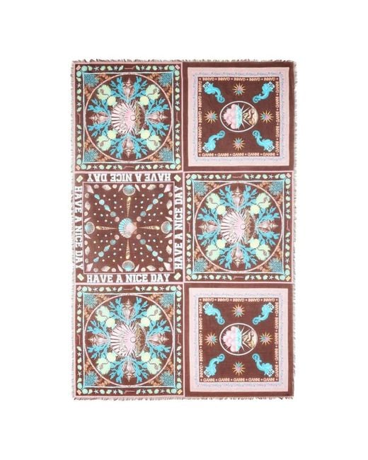 Ganni White Printed Scarf