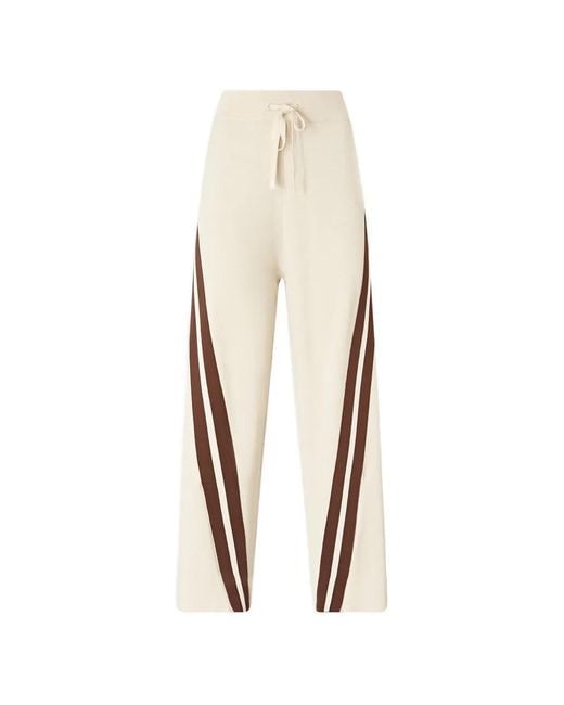 Pinko White Sporty Trousers With Bands