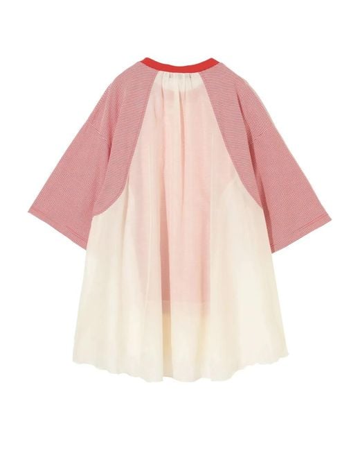 Undercover Pink Striped Panelled Pullover