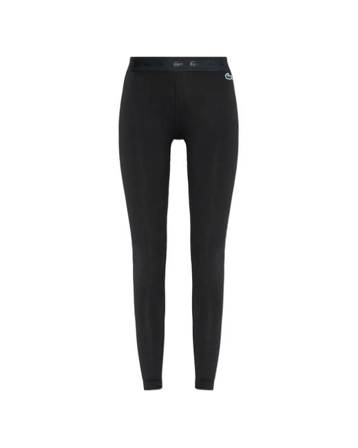 Lacoste Black Logo-Waistband Leggings