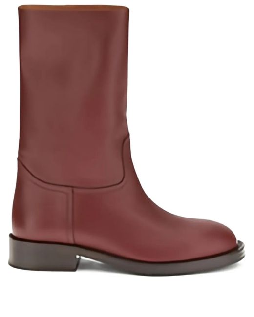 Loro Piana Brown Leather Mid-Calf Boots