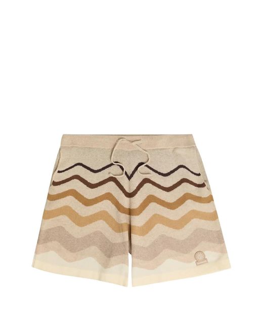 Sandbanks Natural Chevron-Knit Drawstring Shorts for men