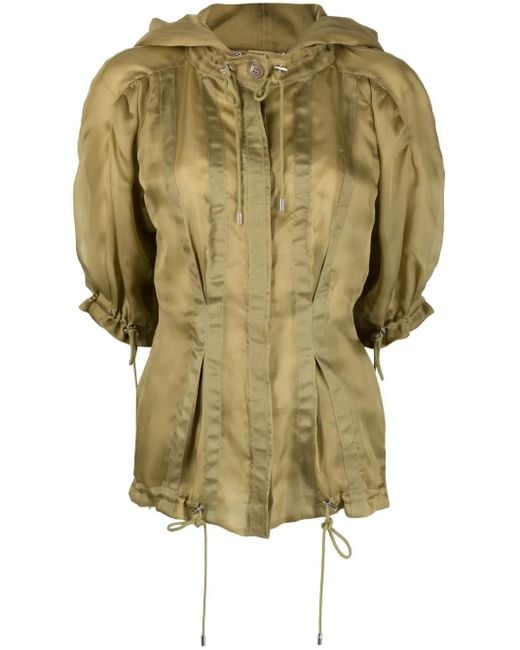 Alberta Ferretti Green Striped Fitted Jacket