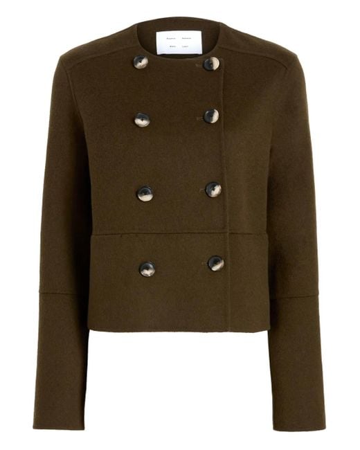 Proenza Schouler Green Courtney Double-breasted Wool Jacket