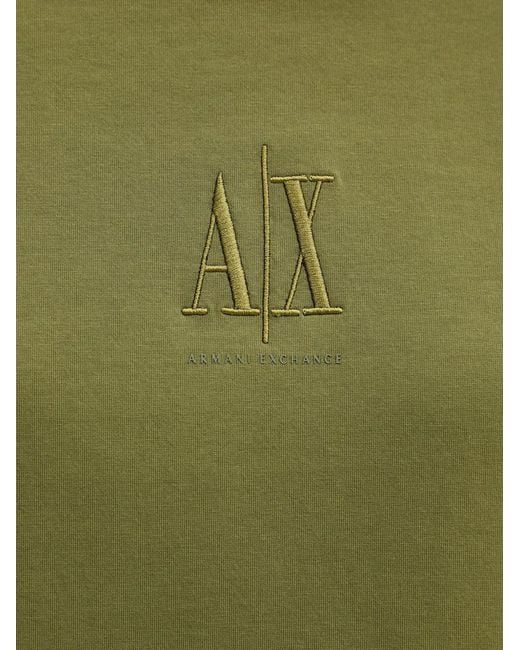 ARMANI EXCHANGE Green Logo-Embroidered Sweatshirt