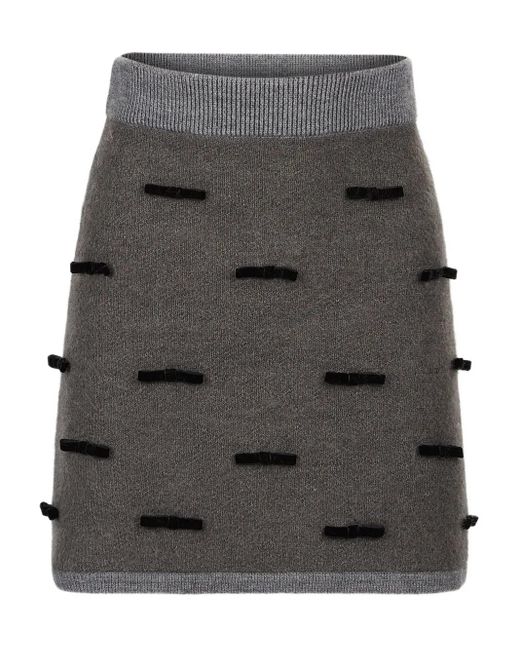 Nina Ricci リボン ミニスカート Gray