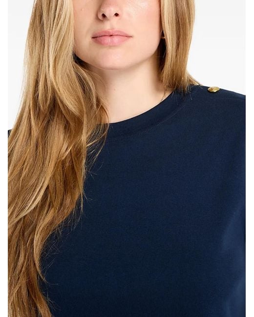Tommy Hilfiger Blue Button-Detail T-Shirt