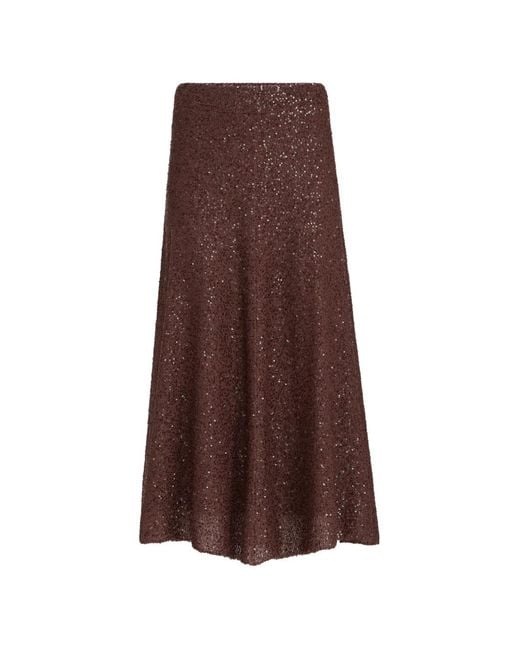 Brunello Cucinelli Brown Wool And Cashmere Skirt
