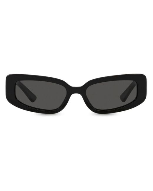 Dolce & Gabbana Black Logo-embossed Rectangle-frame Sunglasses