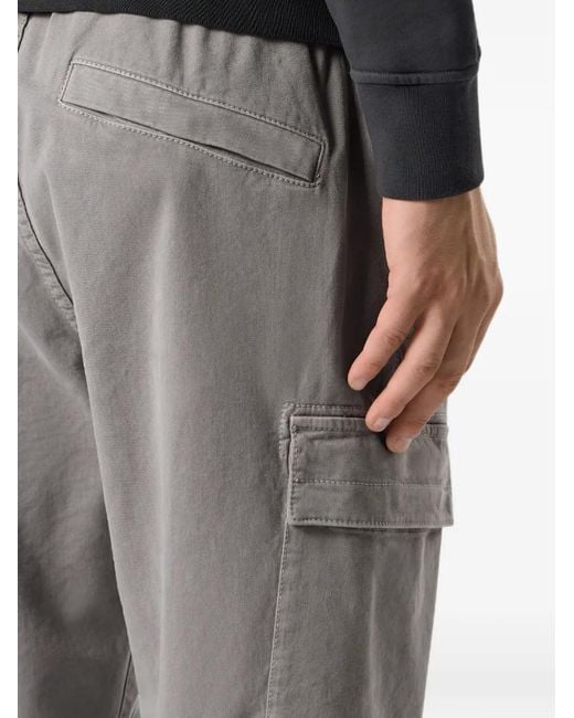 Stone Island Gray Logo-Patch Cargo Pants for men