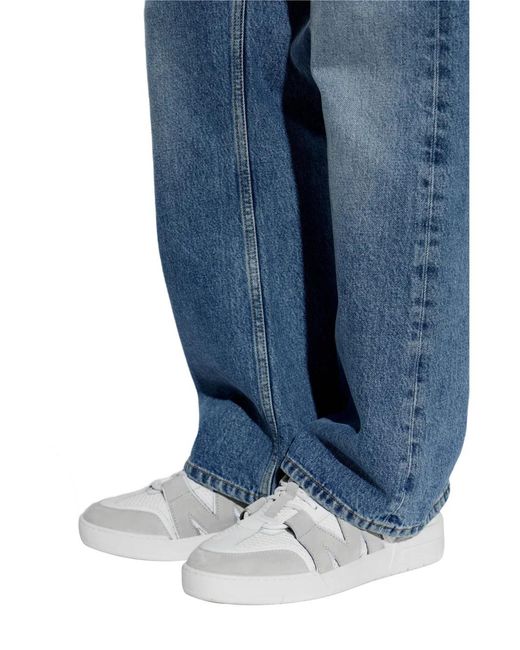 Moschino White Logo-Patch Panelled Sneakers for men