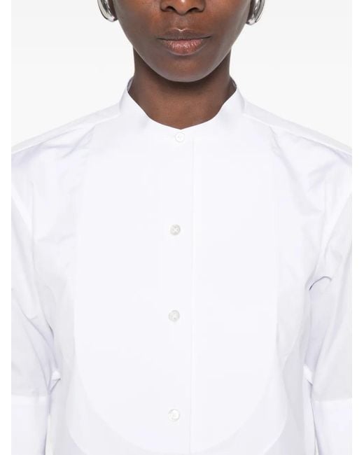 The Row White Elaris Bib-Panel Shirt