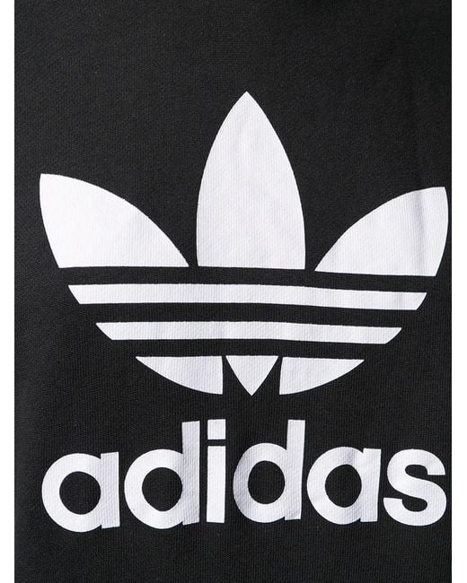 Adidas Black Trefoil Logo Print Hoodie