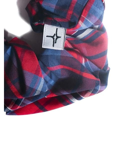 SPARK LE MONDE Pink Check-Pattern Scrunchie