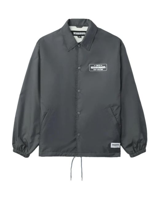 Chaqueta con parche del logo y botones Neighborhood de hombre de color Gray