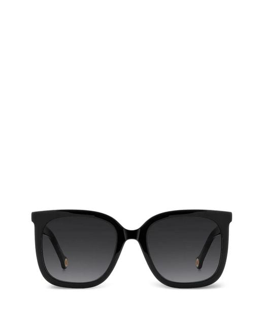Carolina Herrera Black Square-Frame Sunglasses