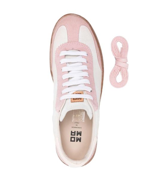 Moma Pink Panelled Suede Sneakers