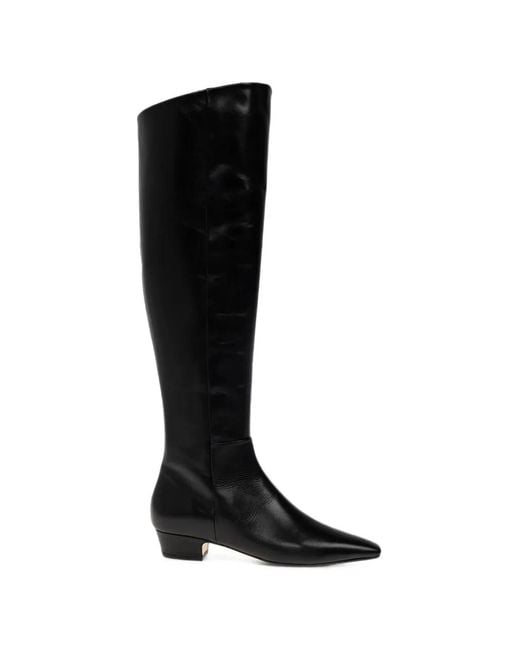 Aeyde Black Ilaria Leather Knee-High Boots