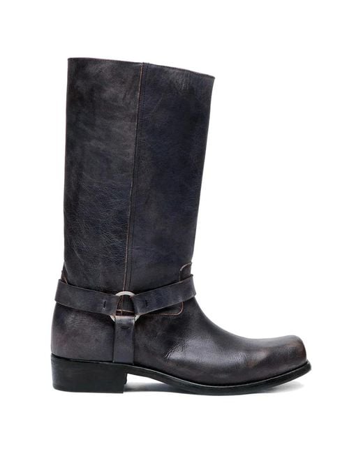 Golden Goose Deluxe Brand Blue Buckle-Strap Biker Boots
