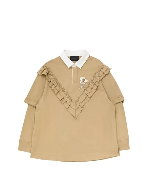 Simone Rocha Natural Polo Volanté À Fleurs for men