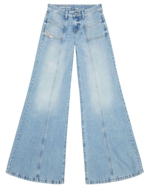 DIESEL Blue D-akii Mid-rise Flared Jeans