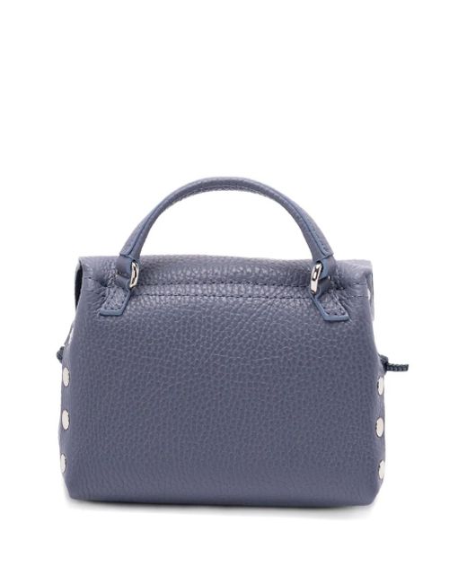 Zanellato Blue Studded Leather Shoulder Bag