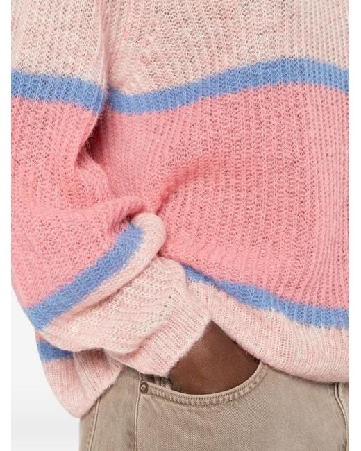 Closed Pink Striped Sweater