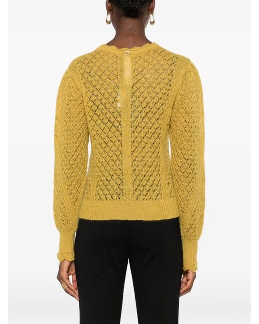 Twinset Yellow Ruffled-Cuff Sweater