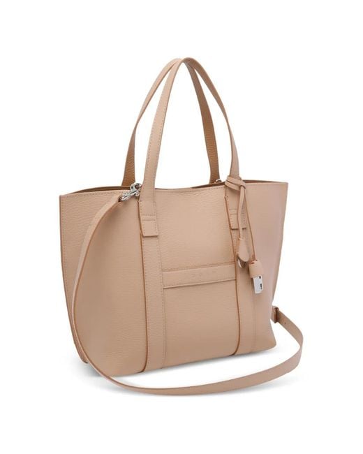 Hogan Natural Small Script Leather Shoulder Bag