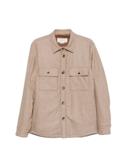 Jacob Cohen Natural Button-Up Chest-Pocket Shirt Jacket for men