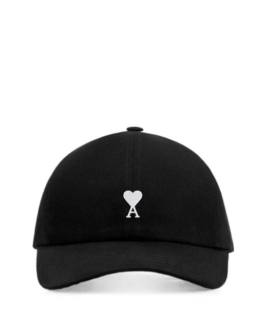 AMI Black Cotton Cap With Ami De Coeur