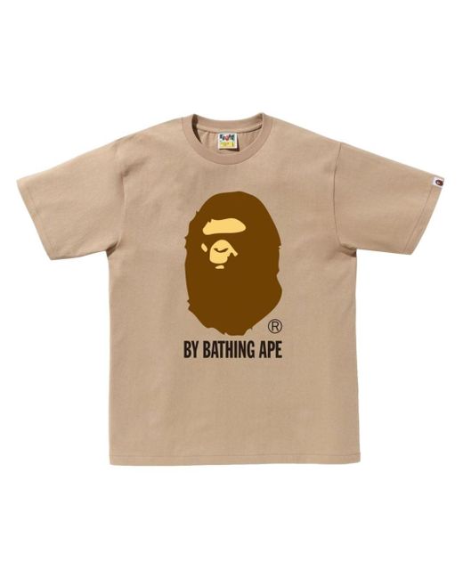 A Bathing Ape Natural Logo-print Cotton T-shirt for men