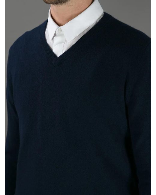 メンズ Ballantyne V-neck Sweater Blue