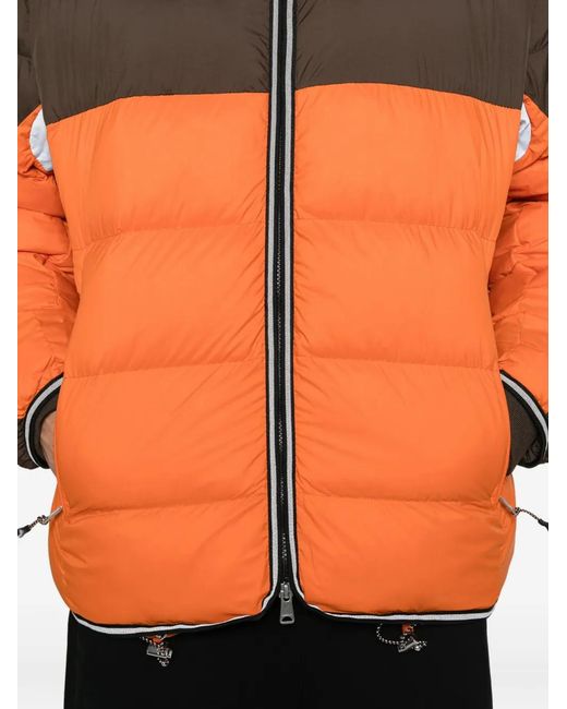 Napapijri Orange Logo-Patch Puffer Jacket for men