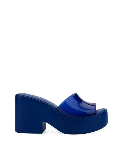 Melissa Blue Posh Platform Slides